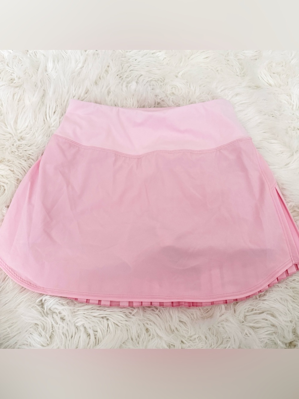 Baleaf Light Pink Athletic Mini Skirt with Pleated Trim